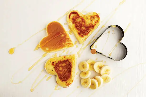 Heart-Shaped Banana Pancakes