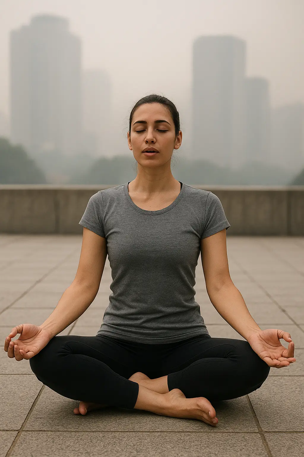 Sukhasana + Deep Breathing (Easy Pose)